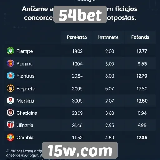 Comparativo de odds entre 54bet e concorrentes